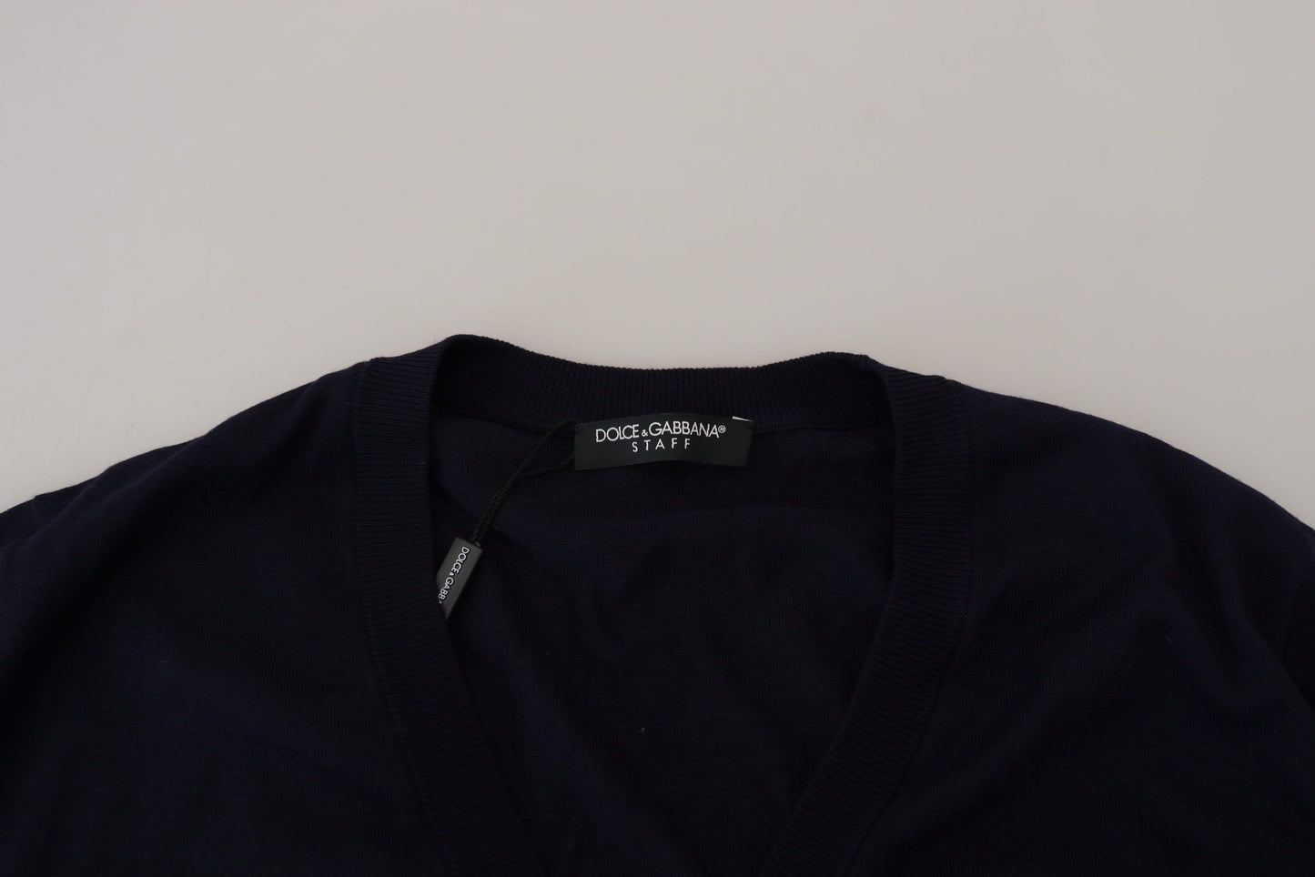 Blaue STAFF Daunen-Strickjacke aus Wolle