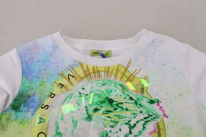Weißer Pullover mit Grafikdruck und langen Ärmeln