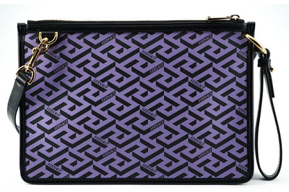 Violett Leder Greca Umhängetasche