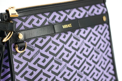 Violett Leder Greca Umhängetasche
