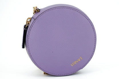 Lila Kalbsleder Mini-Halsbandtasche