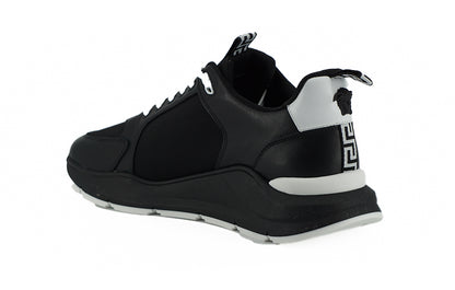 Schwarze Kalbsleder-Sneakers