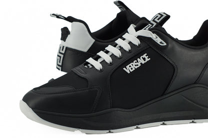 Schwarze Kalbsleder-Sneakers