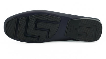 Marineblaue Kalbsleder Loafers Schuhe