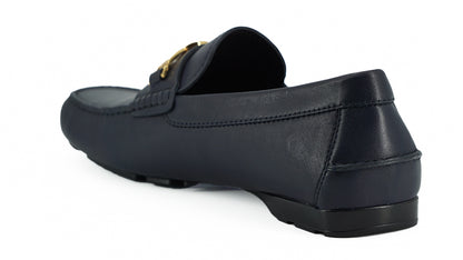 Marineblaue Kalbsleder Loafers Schuhe