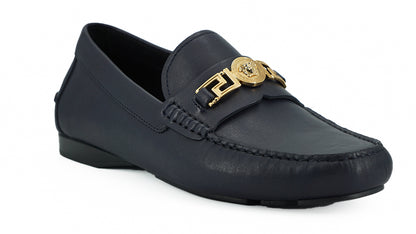 Marineblaue Kalbsleder Loafers Schuhe