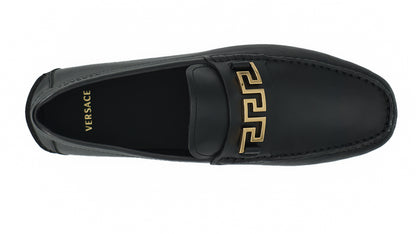 Schwarze Kalbsleder Loafers Schuhe