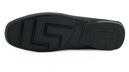 Schwarze Kalbsleder Loafers Schuhe