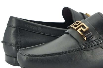 Schwarze Kalbsleder Loafers Schuhe
