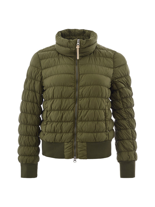 Grüne gesteppte Bomberjacke