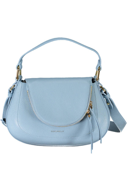 Hellblaue Lederhandtasche
