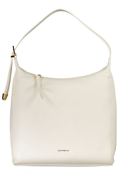 Weiße Lederhandtasche