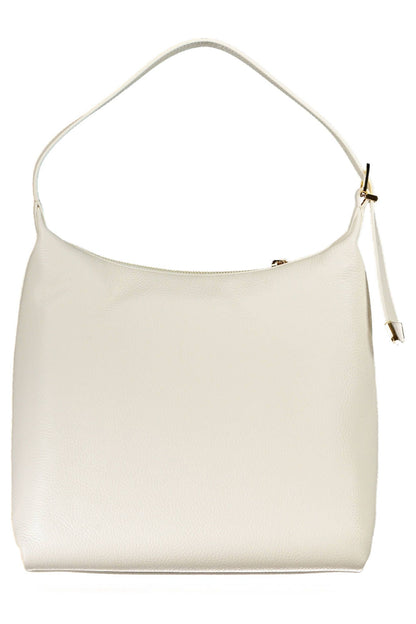 Weiße Lederhandtasche
