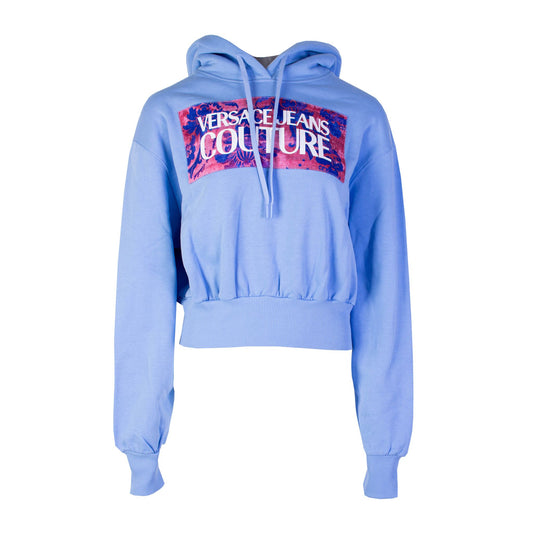 Hellblaues Sweatshirt in Kurzform aus Baumwolle