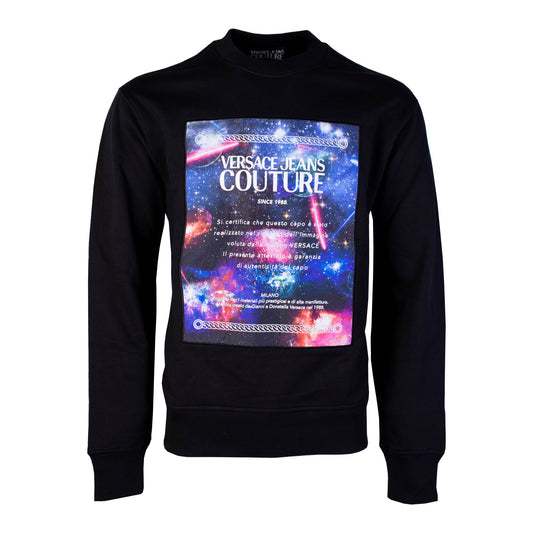 Schwarzes Baumwoll-Galaxie-Sweatshirt
