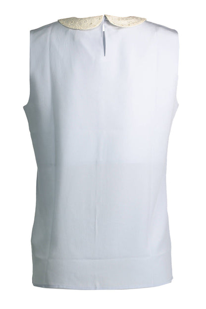 Hellblaue Seidenoberteile & T-Shirt