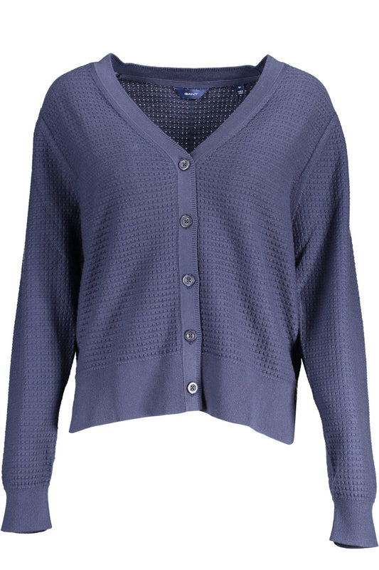 Blauer Baumwollpullover