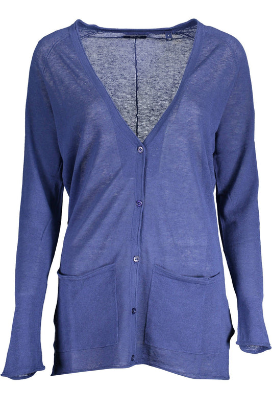 Blauer Baumwollpullover