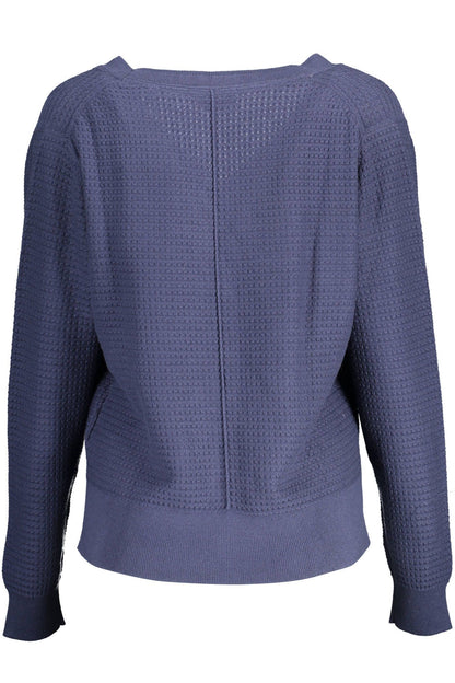Blauer Baumwollpullover