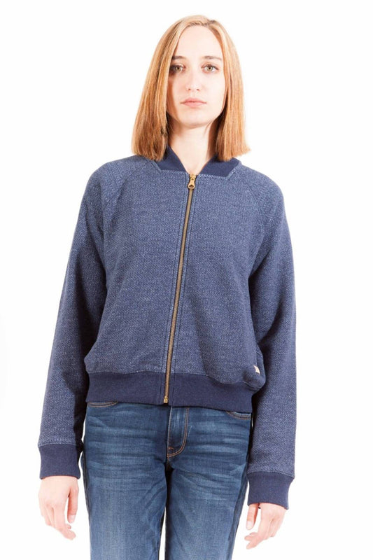 Blauer Baumwollpullover