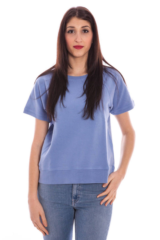Blauer Baumwollpullover