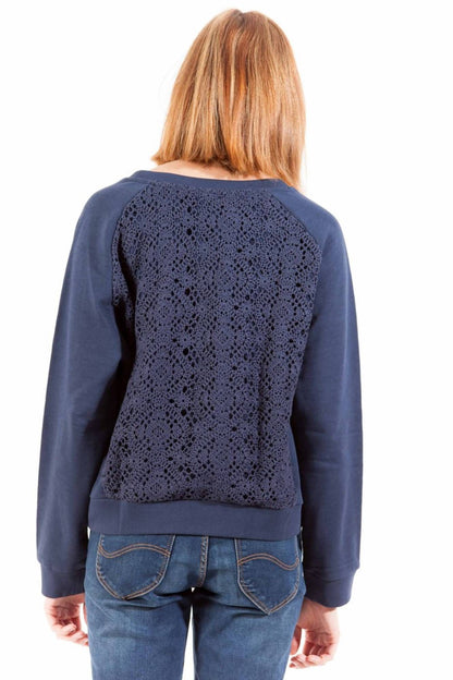 Blauer Baumwollpullover