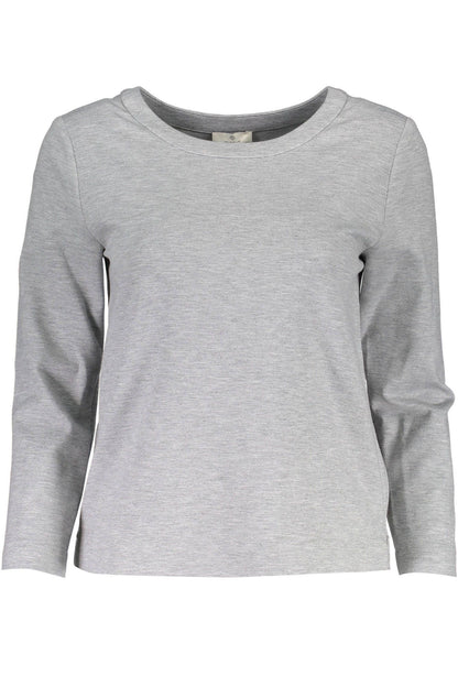 Grauer Elastan-Pullover