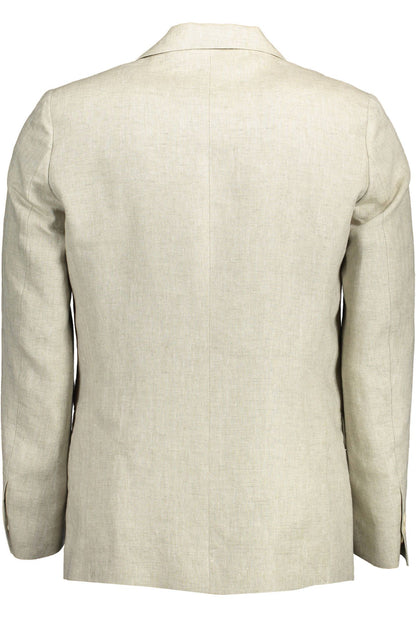 Beige Leinenjacke
