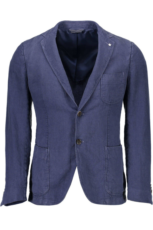 Blaue Leinenjacke