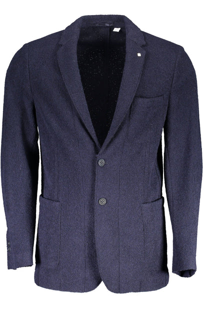 Blaue Polyester-Jacke