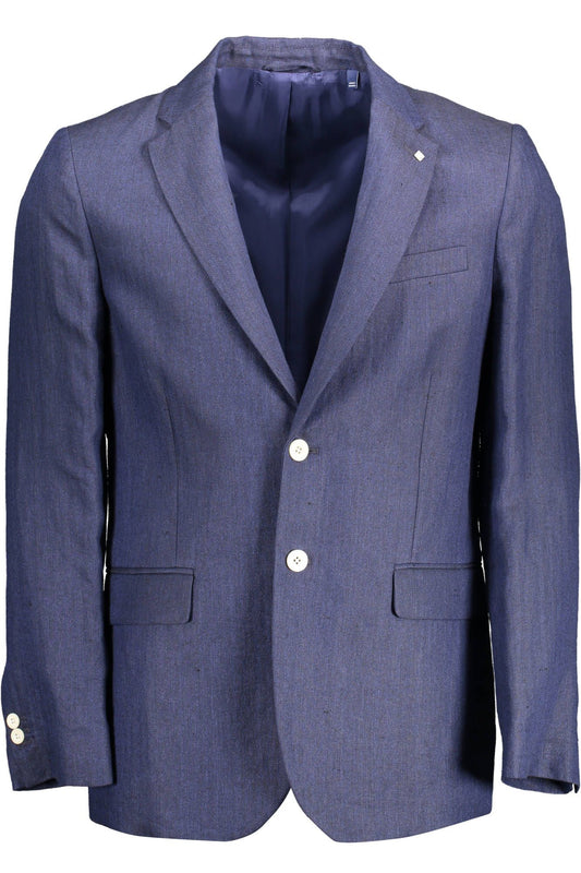 Blaue Leinenjacke