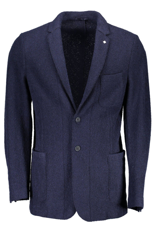 Blaue Wolljacke