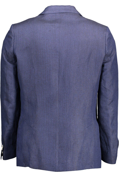 Blaue Leinenjacke