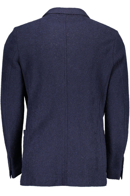Blaue Wolljacke