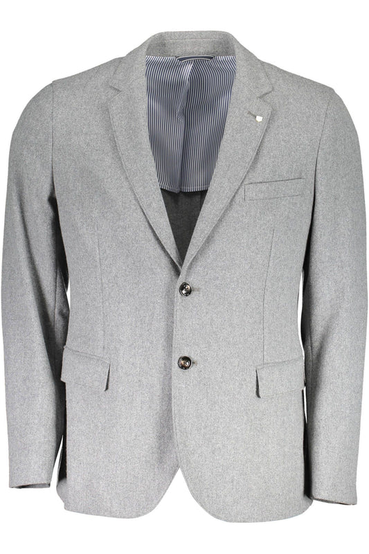 Graue Polyester-Jacke