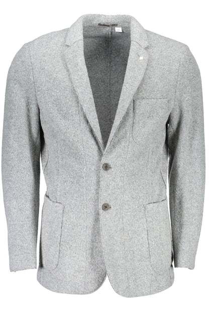 Graue Polyester-Jacke