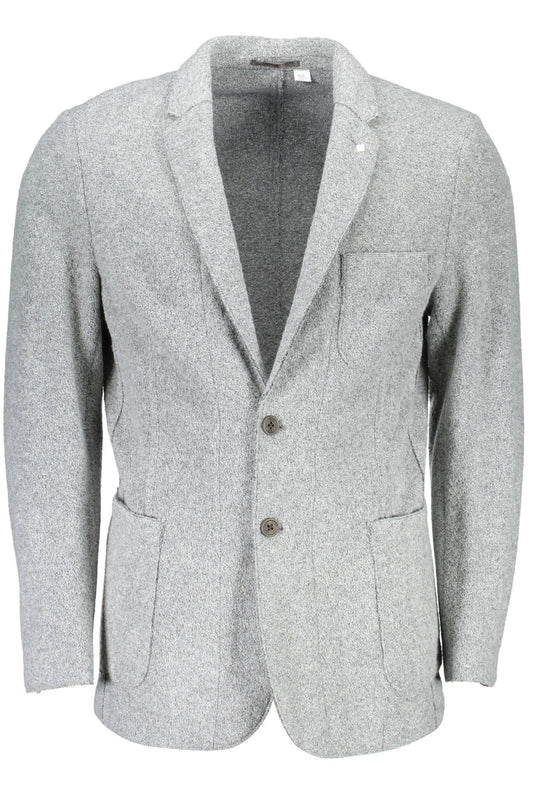 Graue Polyester-Jacke