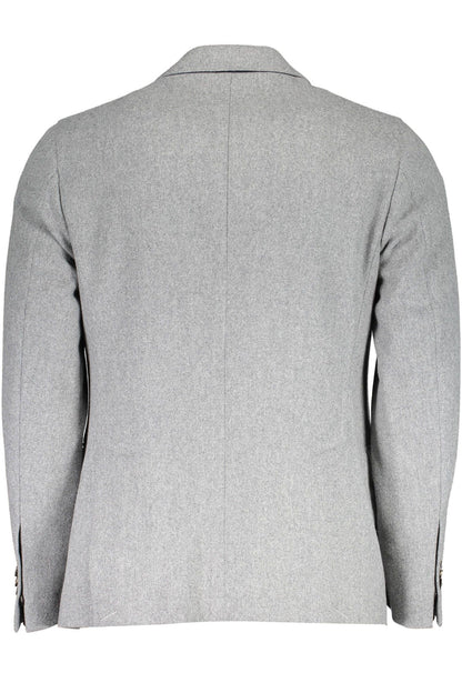 Graue Polyester-Jacke