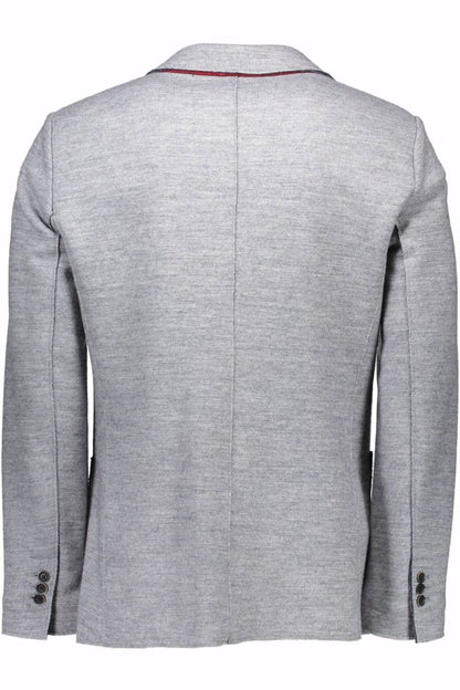 Graue Polyester-Jacke