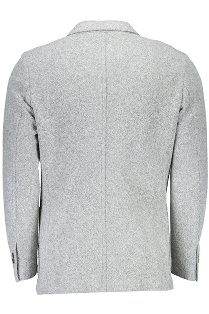Graue Polyester-Jacke