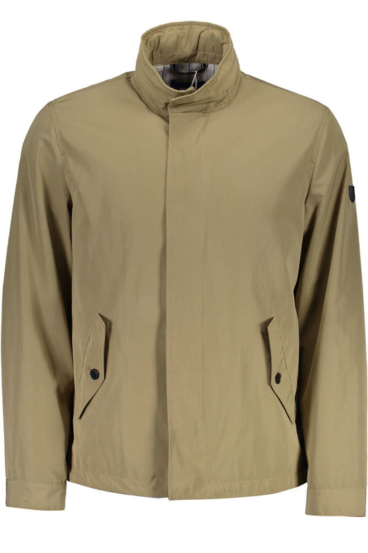 Beigefarbene Polyesterjacke