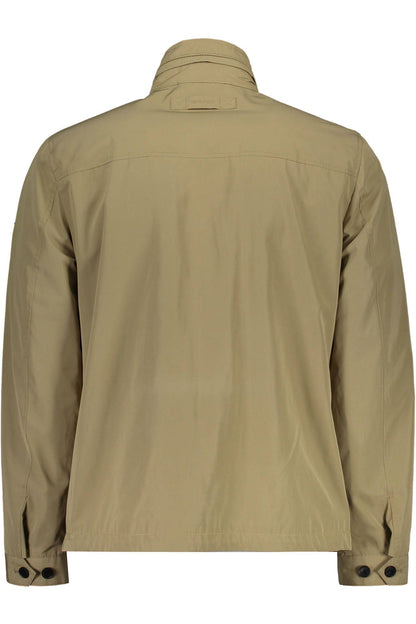 Beigefarbene Polyesterjacke