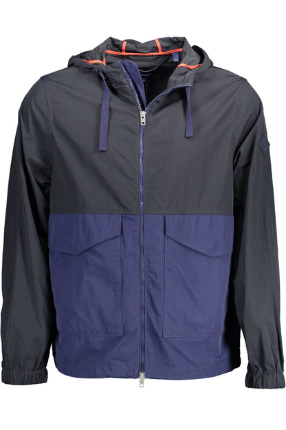 Blaue Polyamid-Jacke