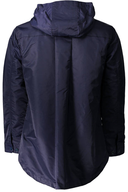 Blaue Nylonjacke