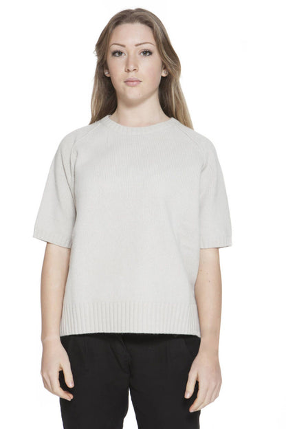 Beigefarbener Pullover aus Wolle