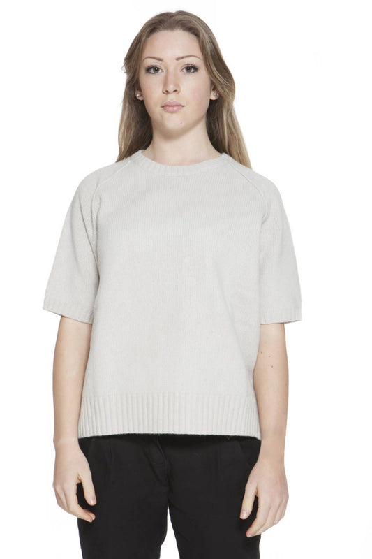 Beigefarbener Pullover aus Wolle