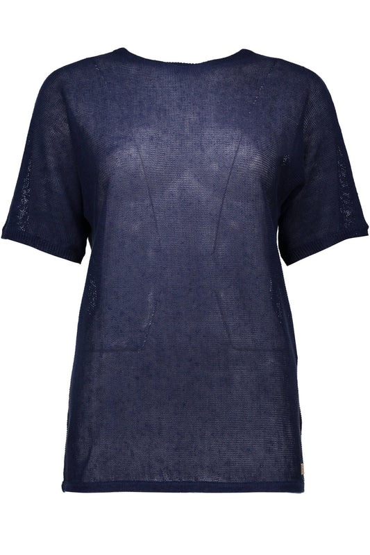 Blauer Leinenpullover