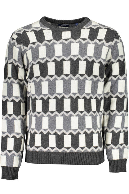 Grauer Pullover aus Wolle