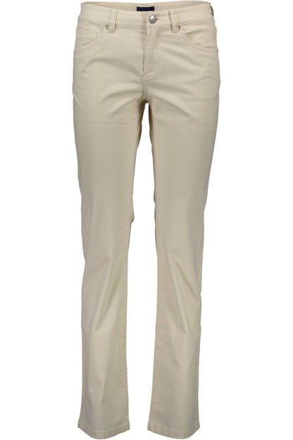 Beige Baumwolljeans & Hose