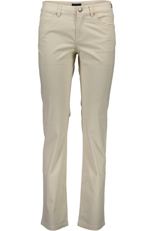 Beige Baumwolljeans & Hose